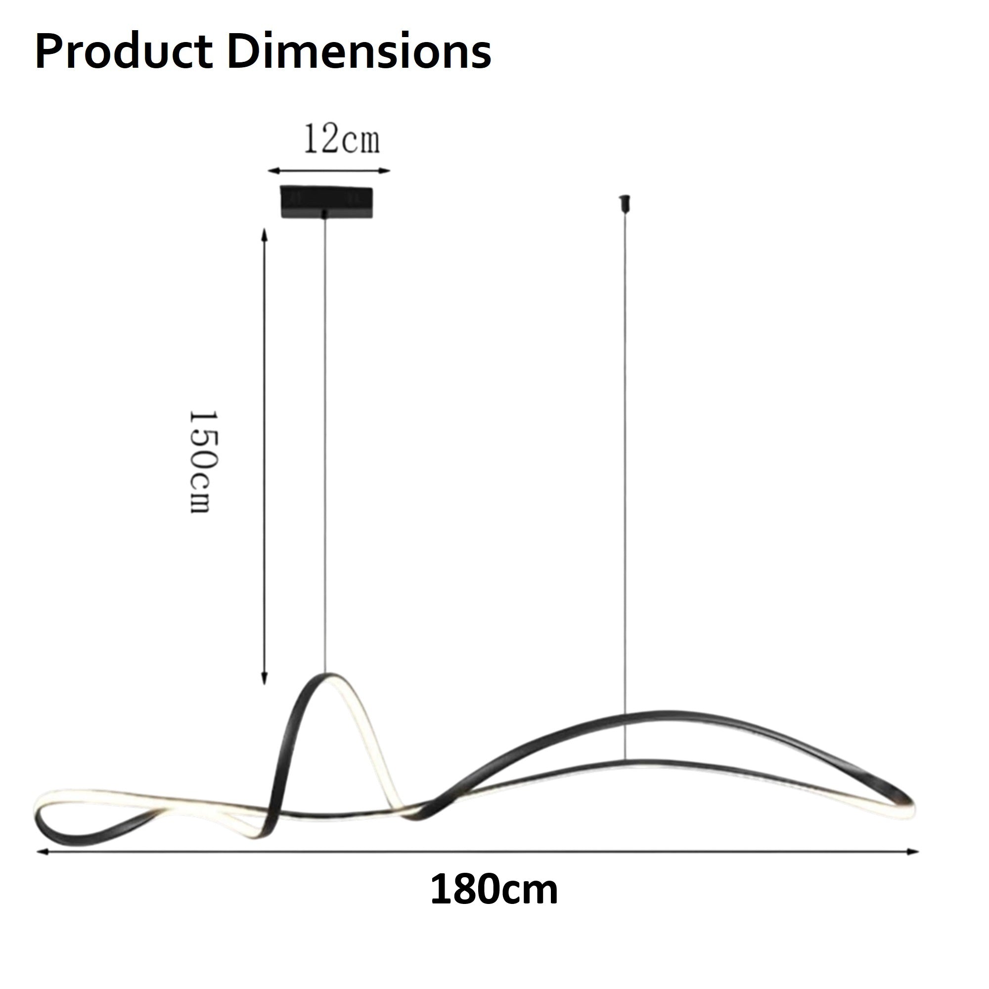 BAMDECOR A210 Modern LED Linear Pendant Lights with Dimmable LED and Adjustable Hanging Length 180cm -Black โ image 5