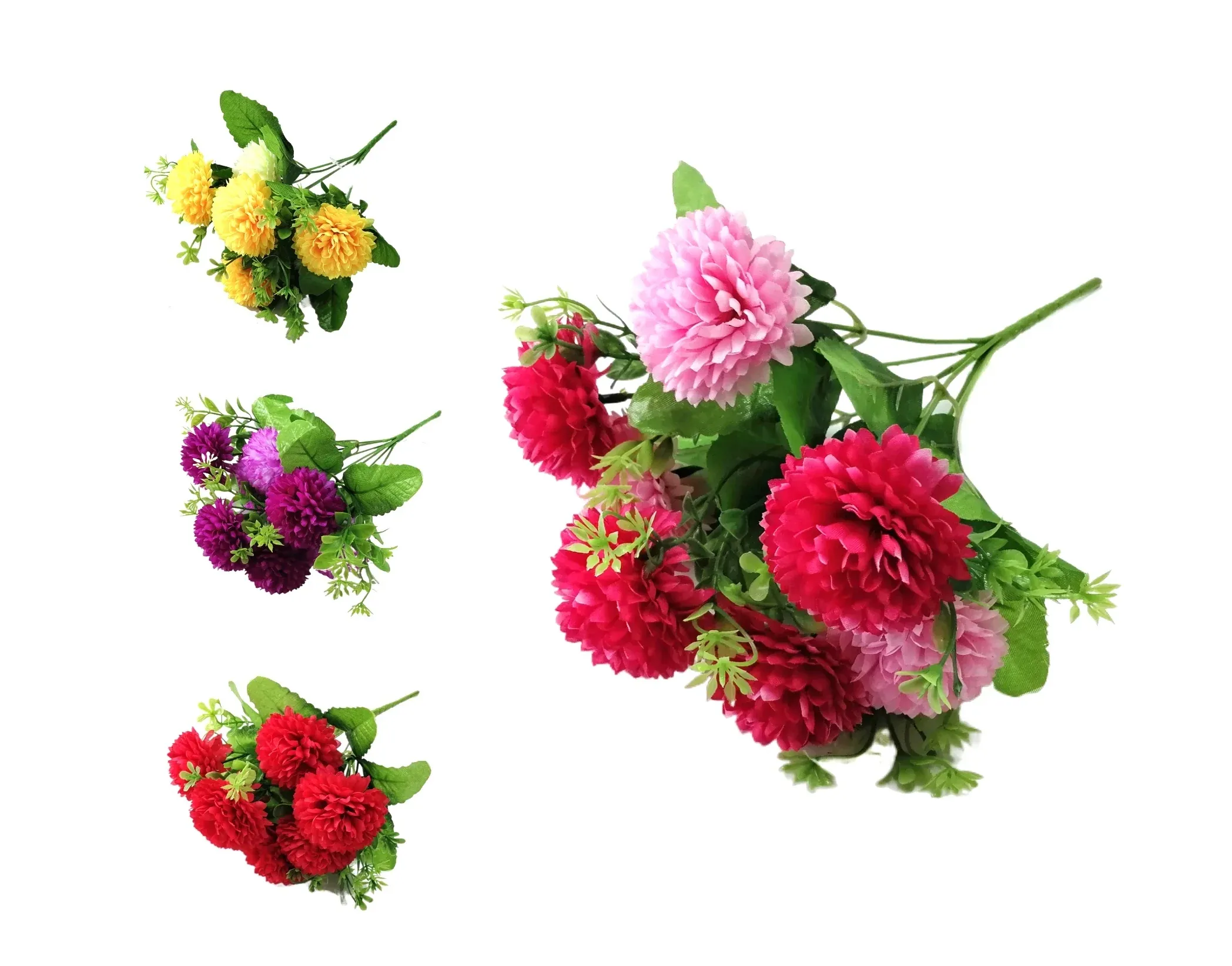 bulk 36 Artificial Chrysanthemum Ball Assort 30cm