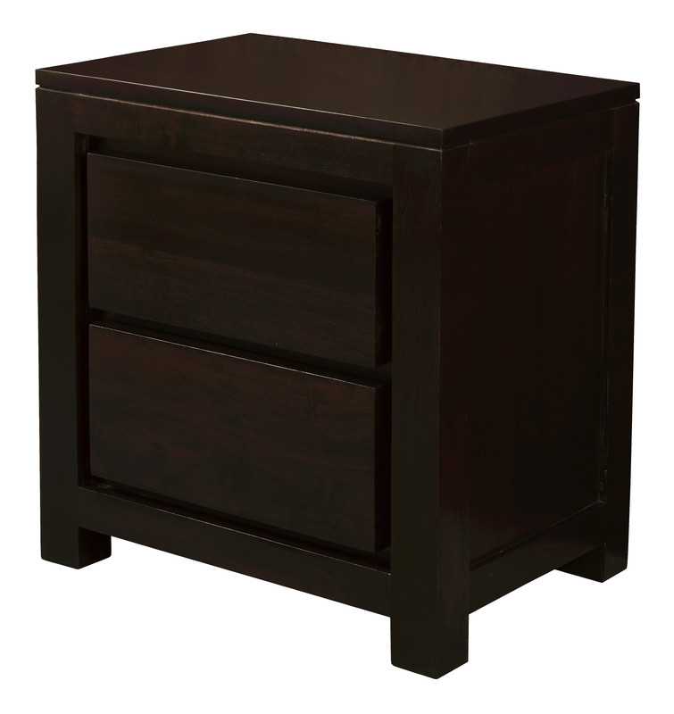 Amsterdam 2 Drawer Bedside Table (Chocolate) — image 3