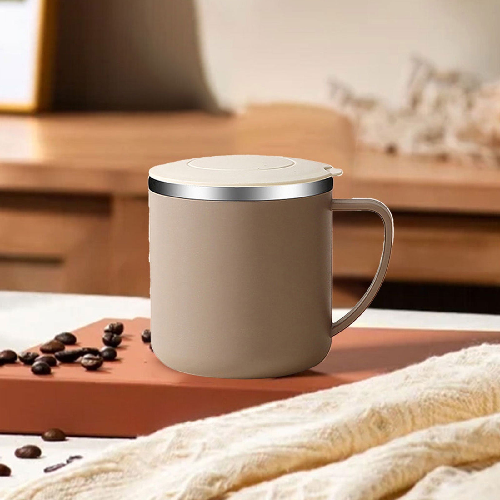 Insulated Coffee Mug, 20oz Stainless Steel Tumbler with Slider Lid Travel Coffee Cups with Handle for Camping Office Home,ZD_#Coffee β image 6