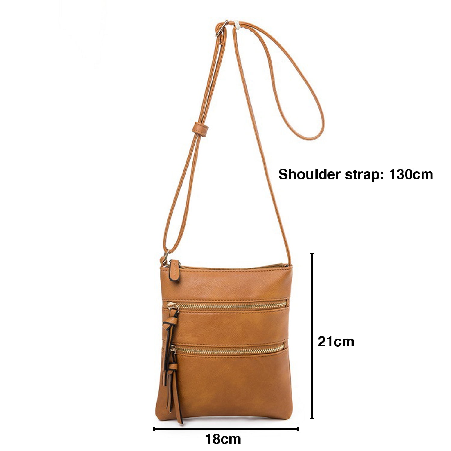 Small Crossbody Purses for Women Multi Pocket Travel Bag Over The Shoulder with Extra Long Strap - Beige Brown โ image 3