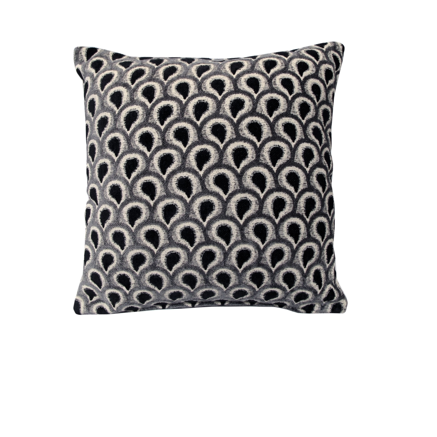 Rapee Peacock Texture Cushion Cover - Black 45 × 45 cm