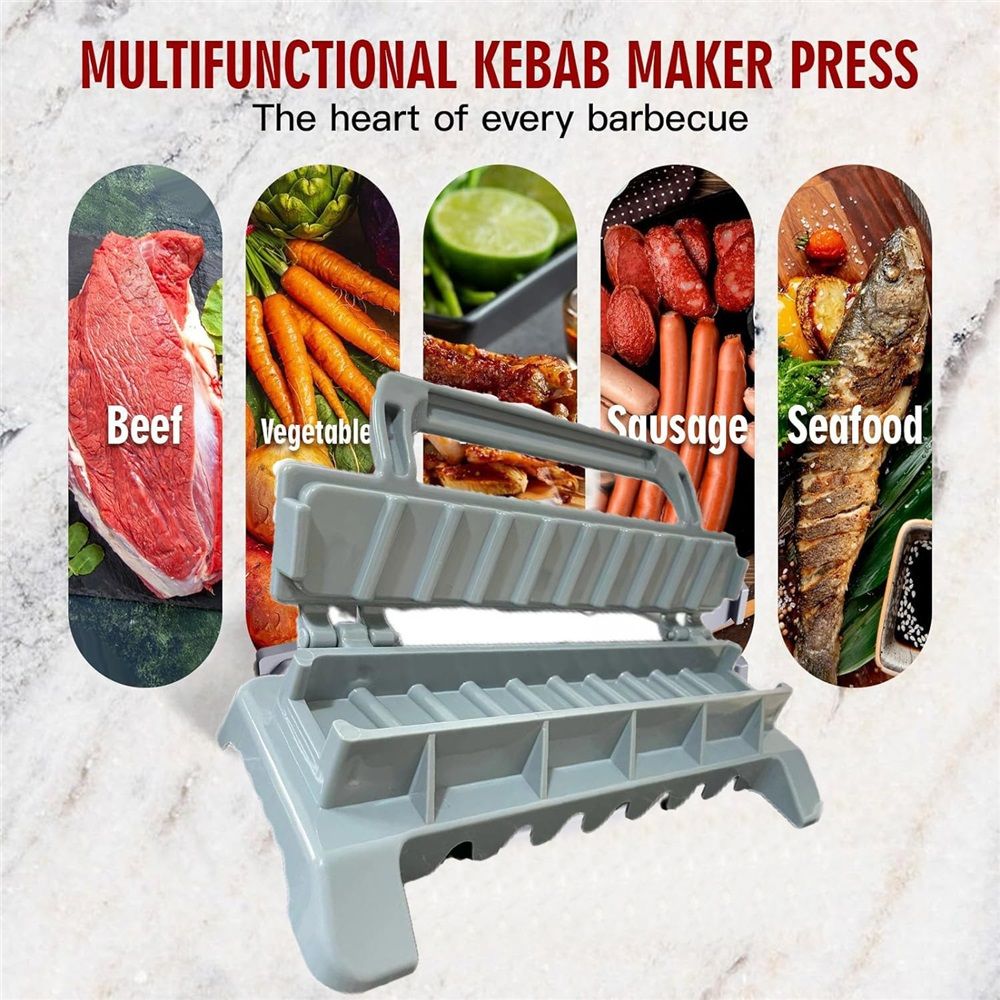 Kebab Maker Machine, Plastic Kebab Maker Press Machine, Manual Kabob Maker Mold, Kabob Maker Barbecue Skewers for Outdoor BBQ Camping Grilling — image 3