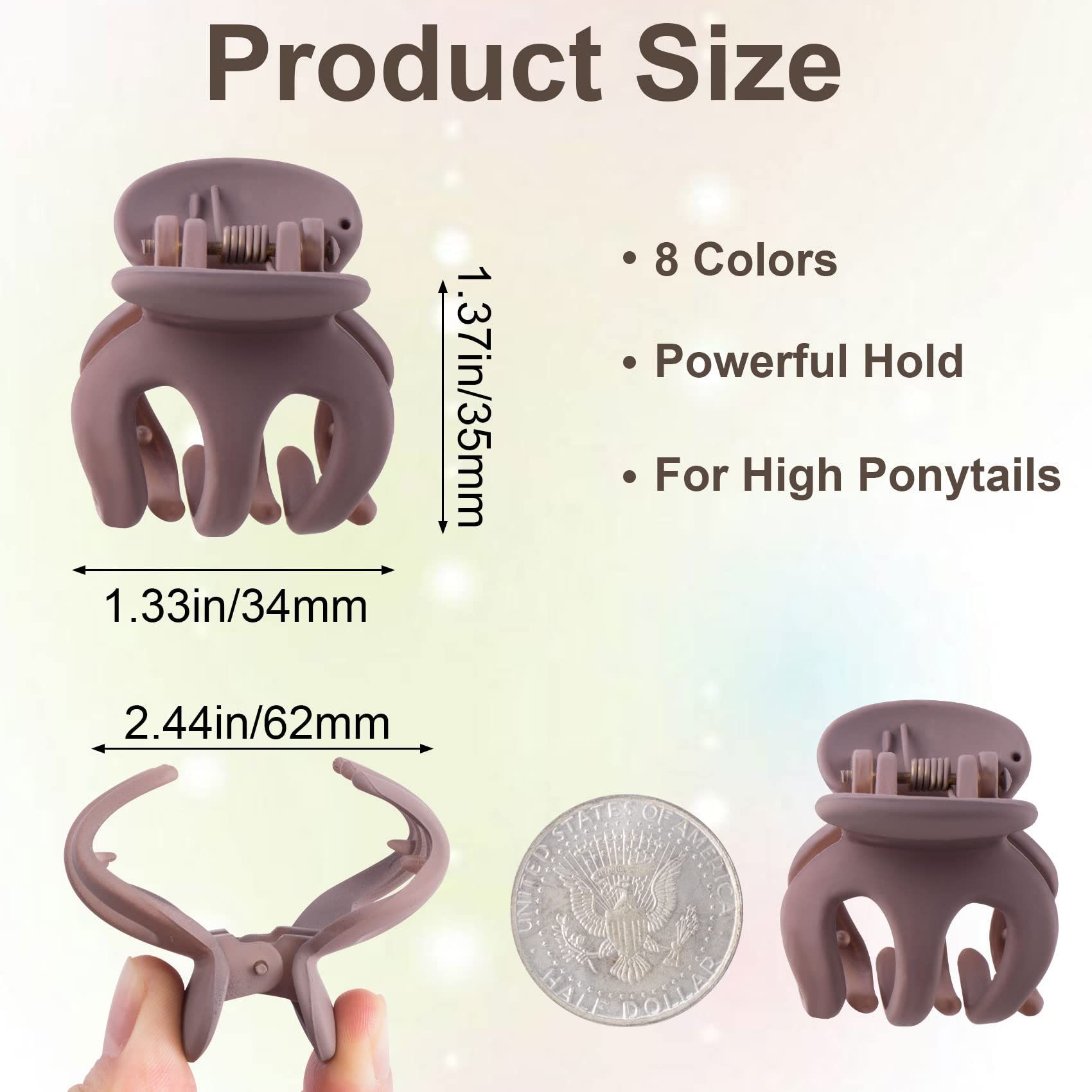 16pcs Small Hair Claw Clips for Women Girls High Ponytail Holder, Mini Claw Hair Clips for Thick Thin Hair, Colored Little Tiny — image 5