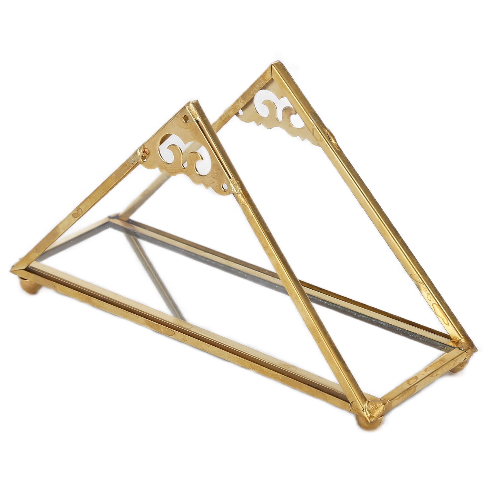 Mirror Jewelry Tray Glass Perfume Storage Tray Jewelry Plate Golden Metal Decorative Tray โ image 5