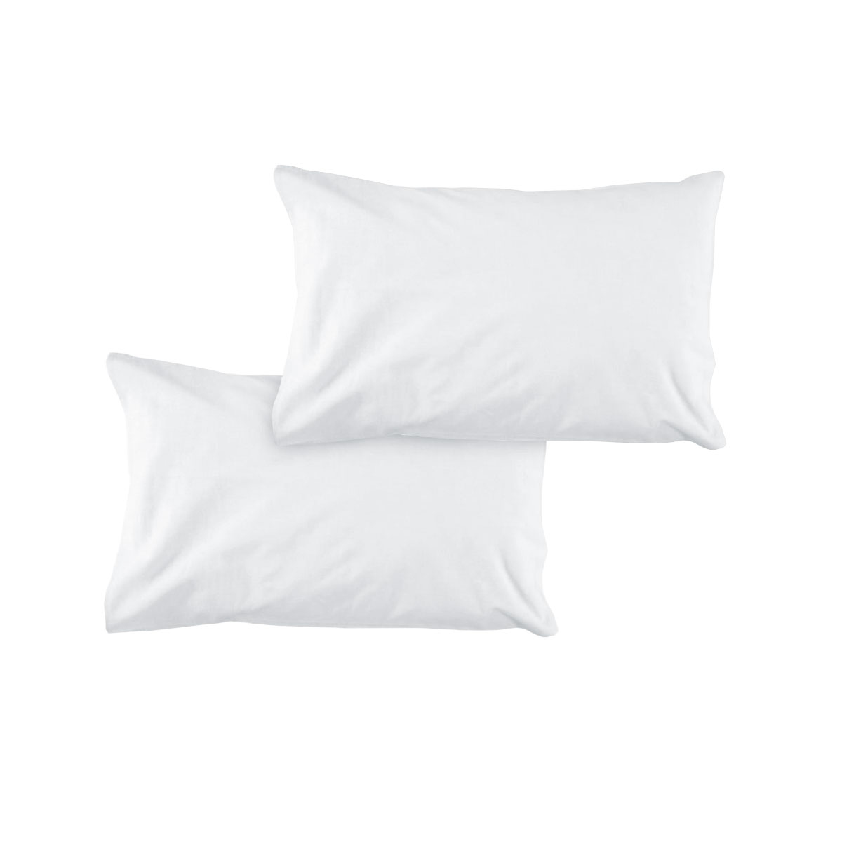 Pair of Solid Colour Microfiber Standard Pillowcases 48 × 73cmx15cm (Flap) White
