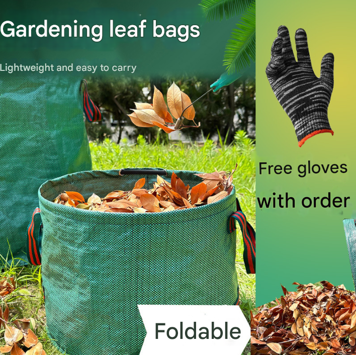 300L(Calibre67*84cm) Heavy Duty Collapsible Garden Waste Bags (Set of 2) - Large Reusable Yard Leaf Bin โ image 5