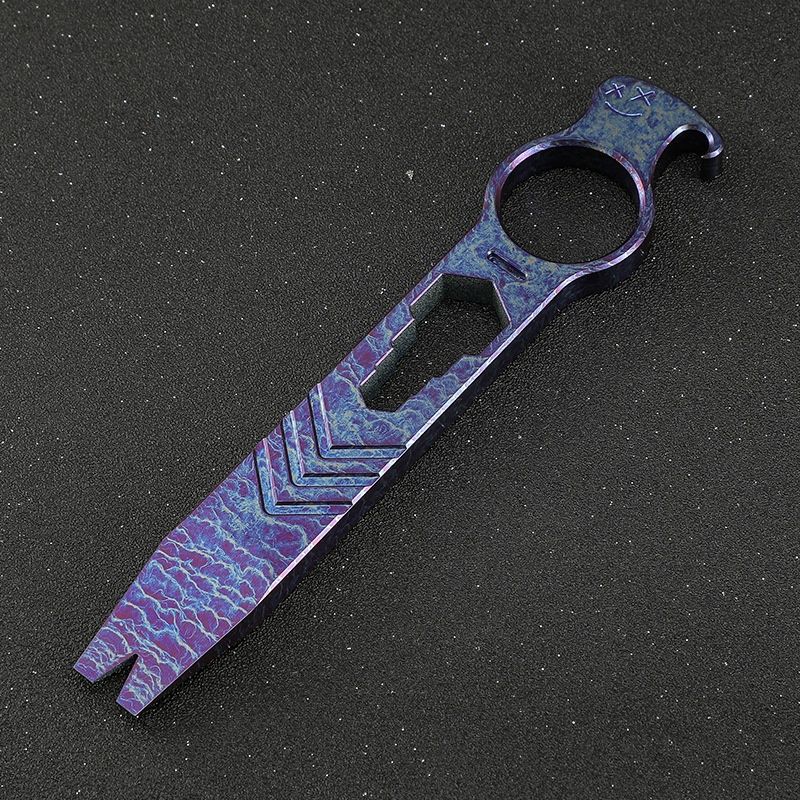 Titanium Pry Bar Bottle Opener Crowbar Wrench Screwdriver Compact Size EDC Multi Tool Solid and durable. Outstanding