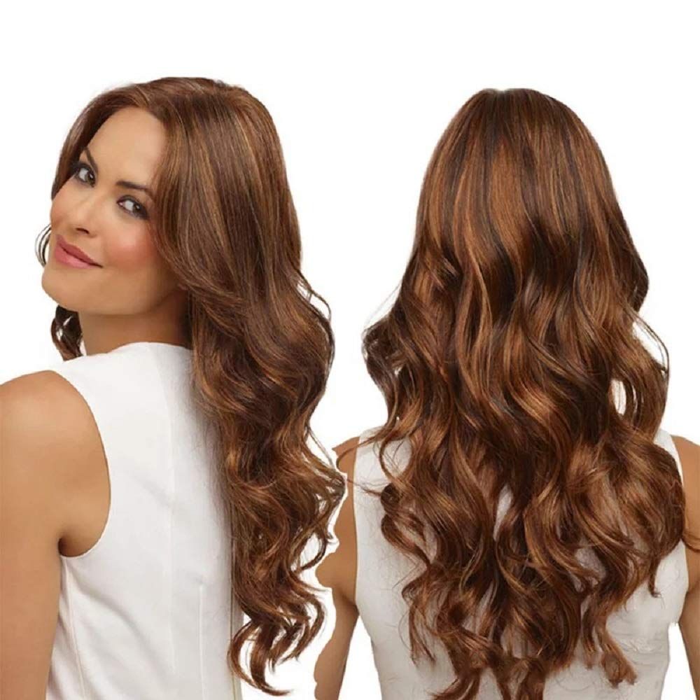 Wavy Long Layers Soft Bangs Synthetic Lace Front Monofilament Top Beach Waves Natural Hairline Bundle Hairloss Booklet — image 4