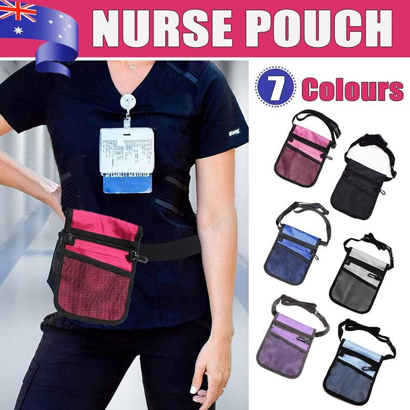 Nurse Pouch Waist Bag Medical Tool Organizer Pocket Belt with Keyring - Light Blue โ image 2