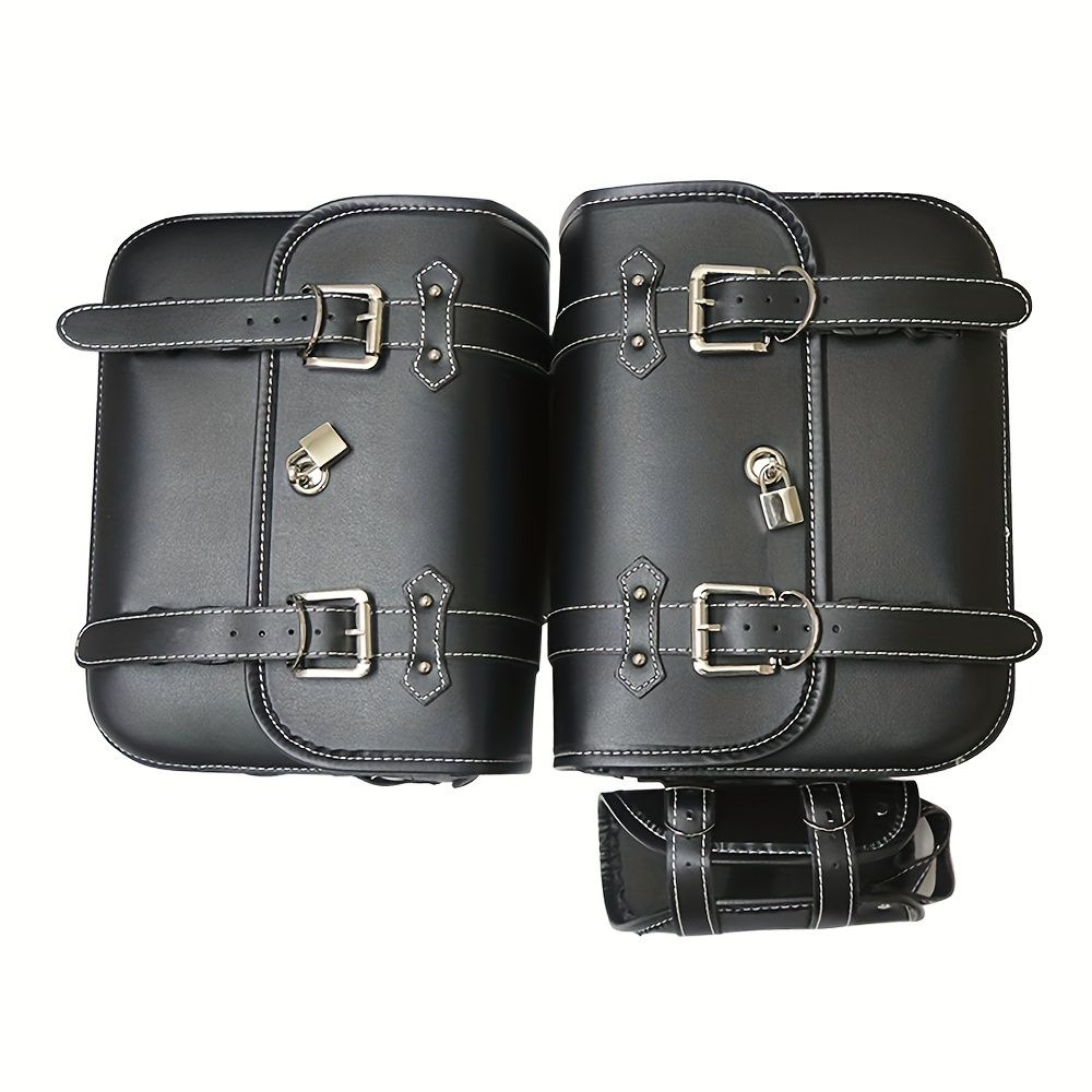motorcycle side bags, water bottle bag, PU leather, combination lock, motorcycle accessories, durable side bags, secure storage, Australian market — image 6
