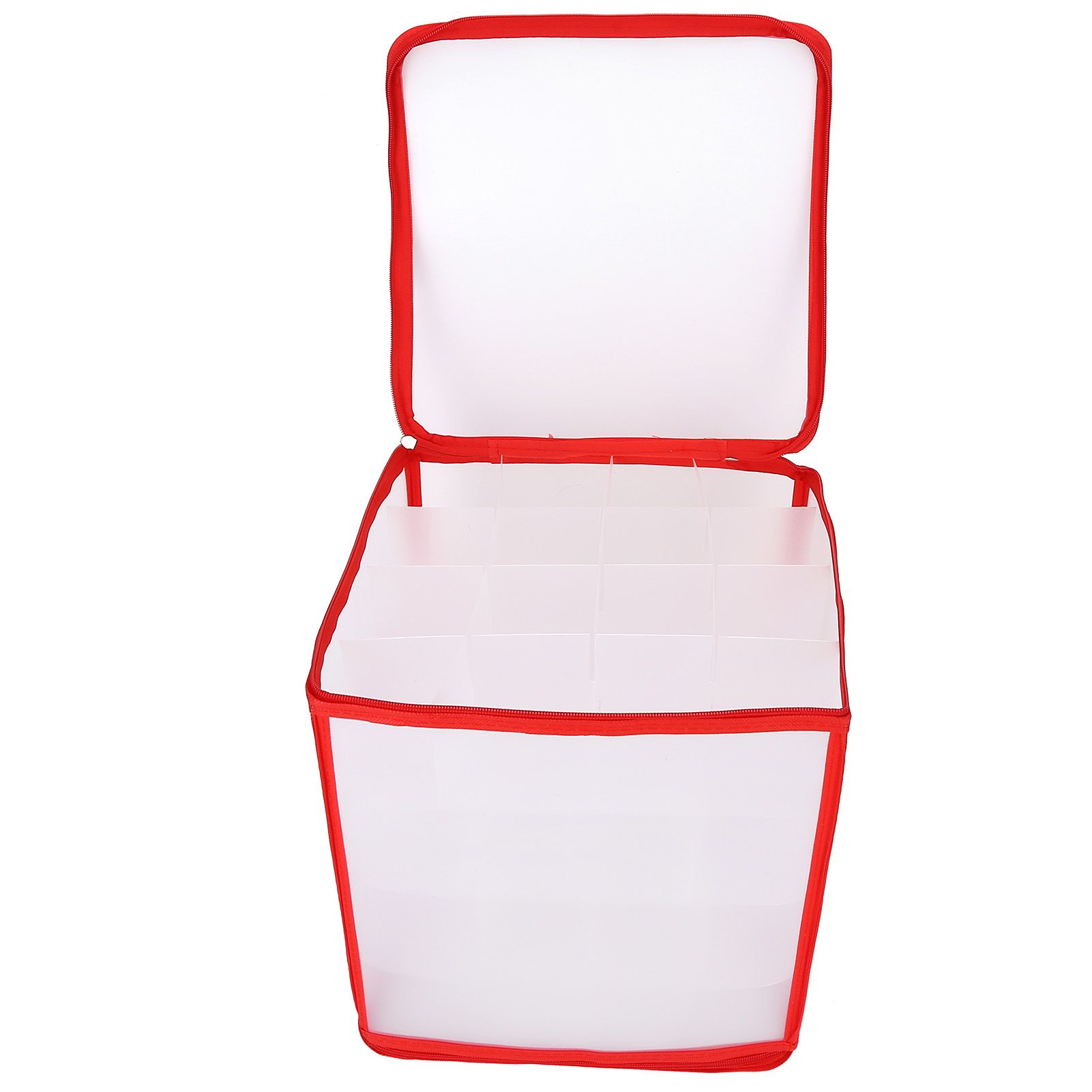 Storage Box Transparent PVC Zipper Sealed Durable Sock Organizer with Compartment for Home Office — image 2