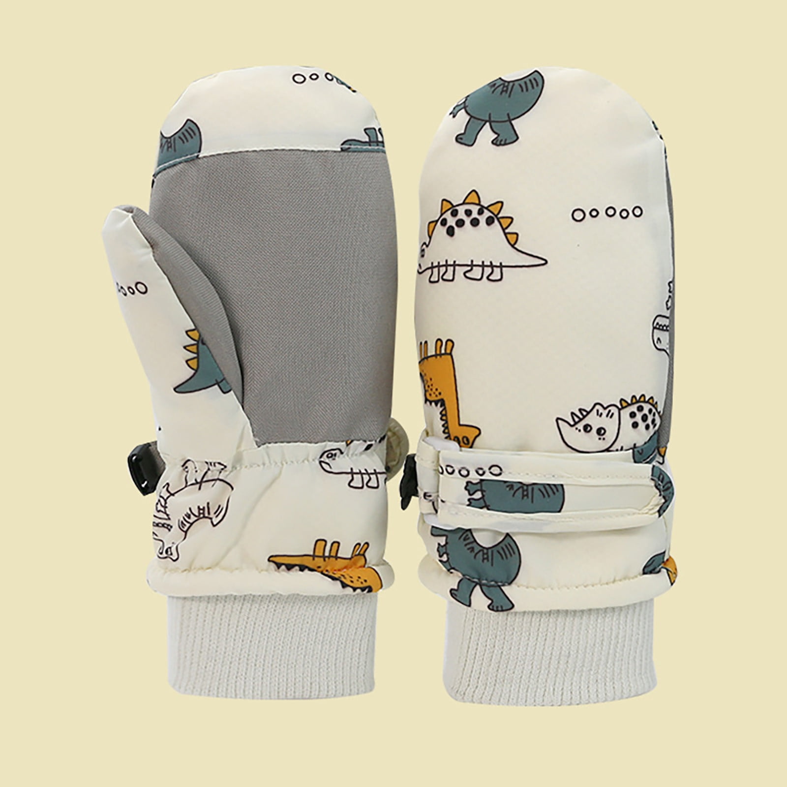 Kids Waterproof Winter Snow Gloves, Thick Stretchy Warm Gloves for Boys and Girls for Outdoor Play in Cold Weather, White, 2-4 Years โ image 2