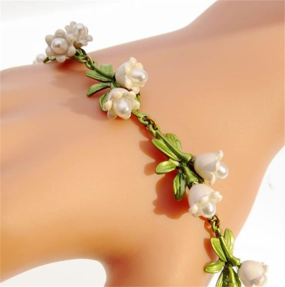 Rose Flower Jewelry Red White Rose Bluebell Flower Long Necklaces Flower Dangle Earrings Rose Bluebell Bracelet Jewelry — image 5