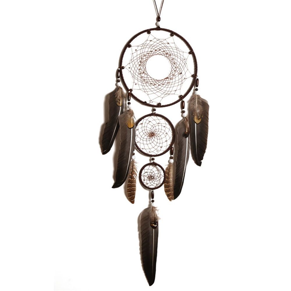 Brown Large Wall Decor Handmade Feather Wall Hanging Ornament for Bedroom Living Room Home Decor