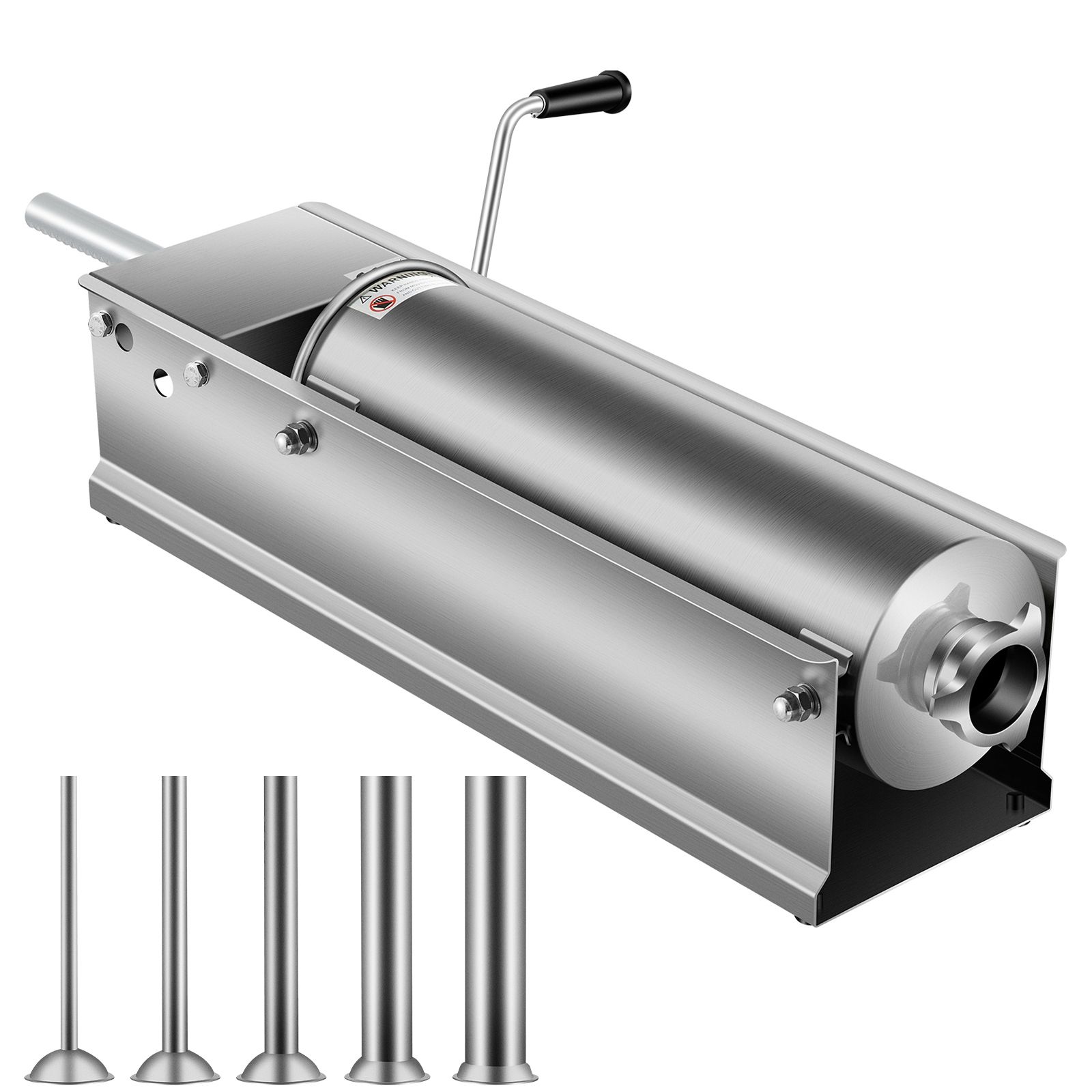 Manual Sausage Stuffer, 7 L / 15 LBS Horizontal Sausage Machine, Dual-Speed Meat Stuffer, Made of Food-Grade 304 Stainless Steel, Includes 5 Stuffing