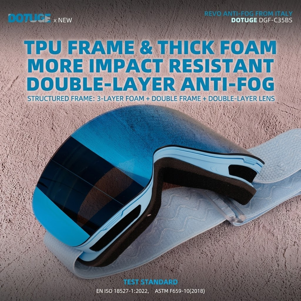 Magnetic Flip-Up Ski Goggles with Anti-Fog Cylindrical Lens for Snow Sports, Winter Hiking, and Mountain Climbing – Unisex Design for Clear Vision and Impact — image 6