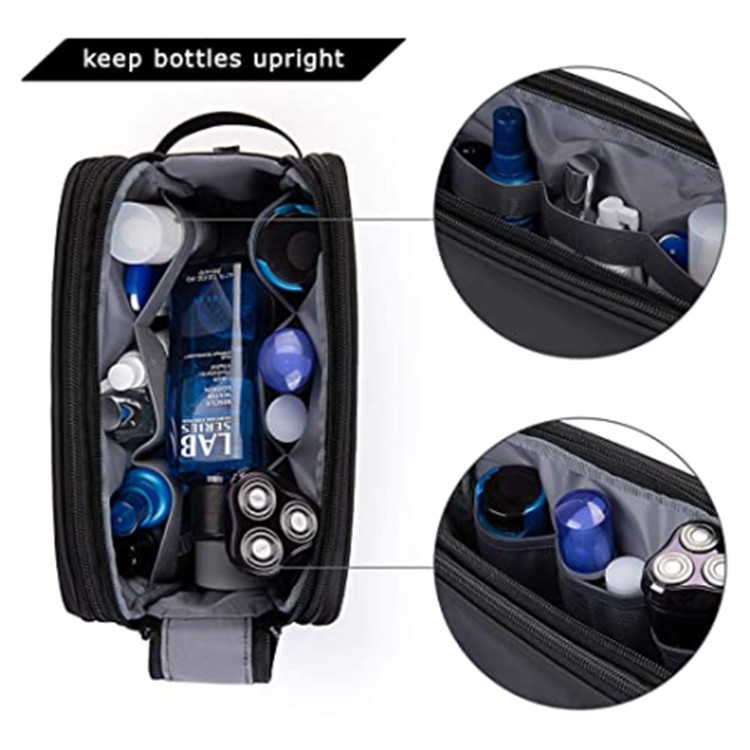 Dark Blue Stylish Waterproof Travel Toiletry Bag Organizer - Large Capacity Shaving Kit & Makeup Case(Makeup is a prop for shooting and is not included) โ image 5