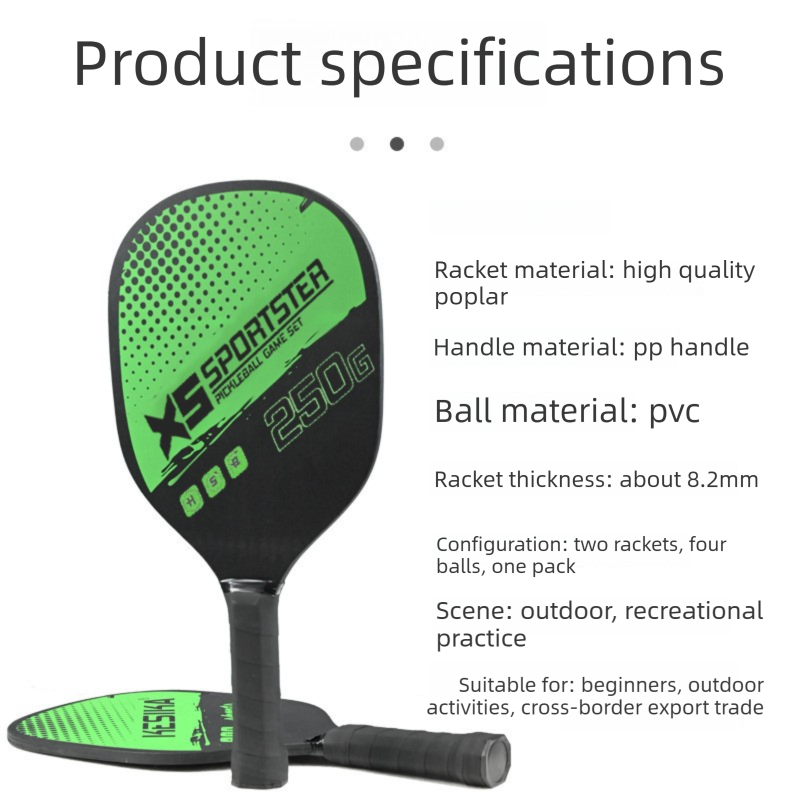 Yellow Pickleball Paddles Set of 2 Lightweight Wood Rackets with 4 Pickleballs and Carry Bag Outdoor Sports Equipment for Beginners โ image 4
