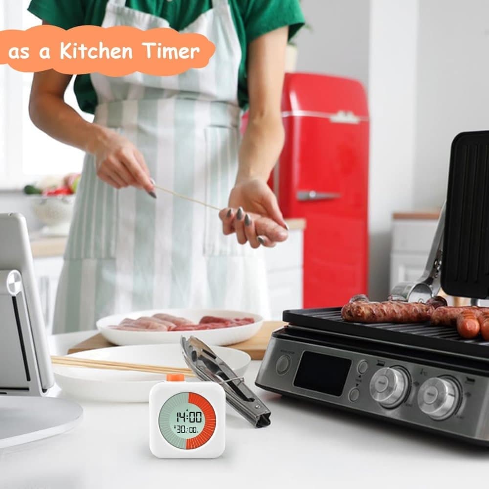 60 Minutes Digital 3-in-1 Timer with Clock and Alarm, White — image 2