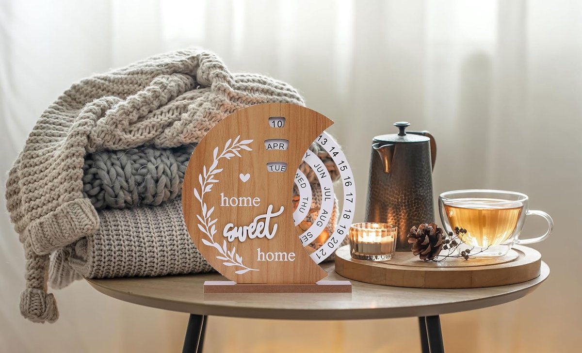 Calendar - Wooden Perpetual Calendar - Vintage Rotating Calendar - Suitable for Home Offices - Perfect Home Decor - Excellent Choice for Housewarming or Thank — image 5