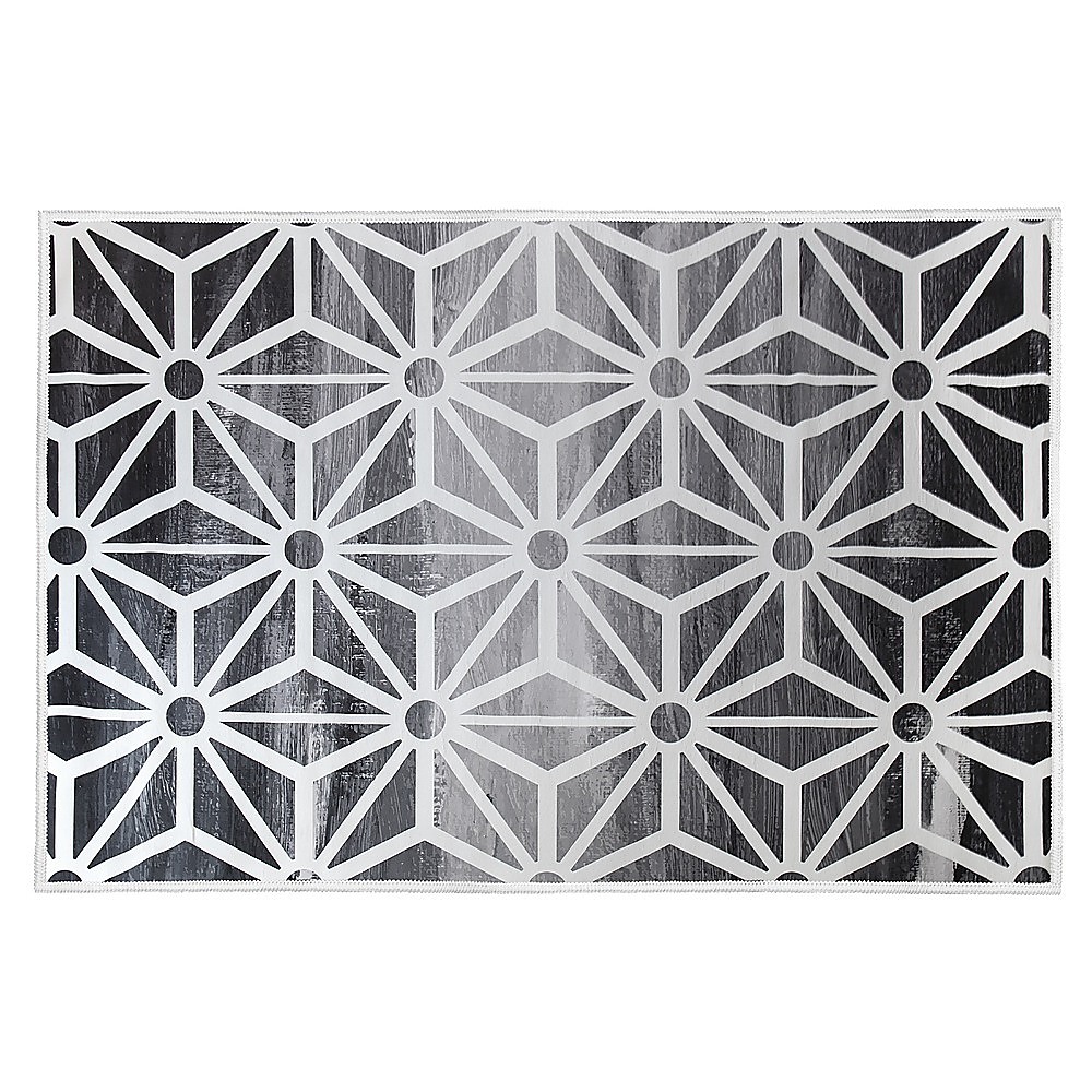 200x300cm Large Floor Black & White Geometric Rug – Modern Area Carpet for Bedroom & Lounge — image 2