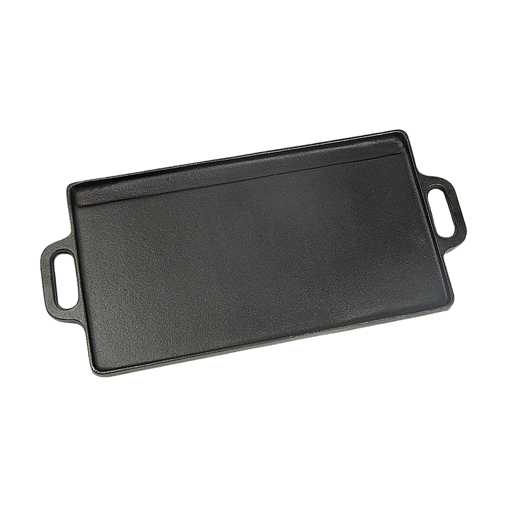 46x22 cm Cast Iron Reversible Griddle Plate BBQ Hob Cooking Grill Pan โ image 4