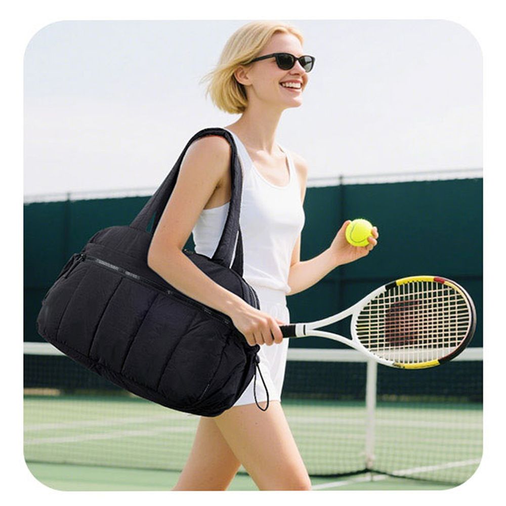 Large Capacity Travel Gym Duffle Bag - Waterproof Cloud Shoulder Tote for Women - Dry Wet Separation Overnight Weekender Bag for Fitness Business Trip - Black โ image 3