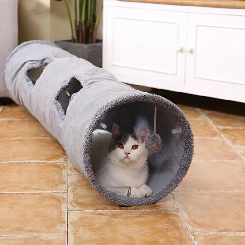 Cat Tunnel Pet Toys Play Hide Tube With Ball For Large Cat Dogs Rabbit - S- 67x30CM โ image 4