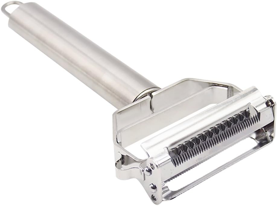 DenSan KG1009 Stainless Steel Julienne Peeler & Vegetable Peeler Multifunction Double-sided Blade Vegetable Cutter and Fruit Slicer Dual Blade(Silver) — image 2