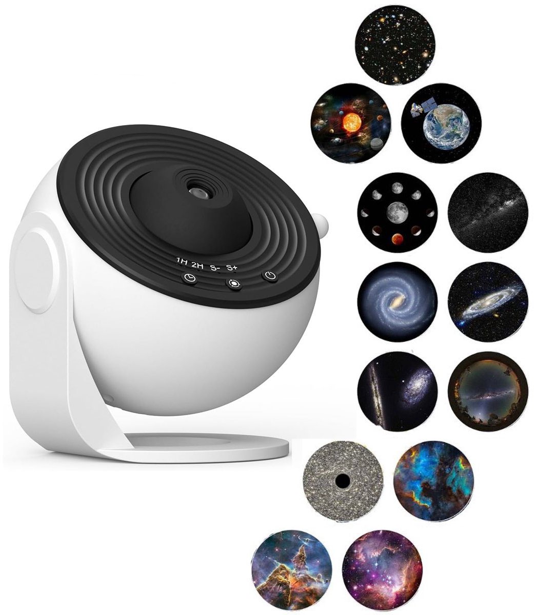 360° Starry Sky Night Projector with Solar System, Moon, Nebula, Galaxy, and Astronaut - Projector for Children and Adults - Mood Light - Bedroom Mood Light