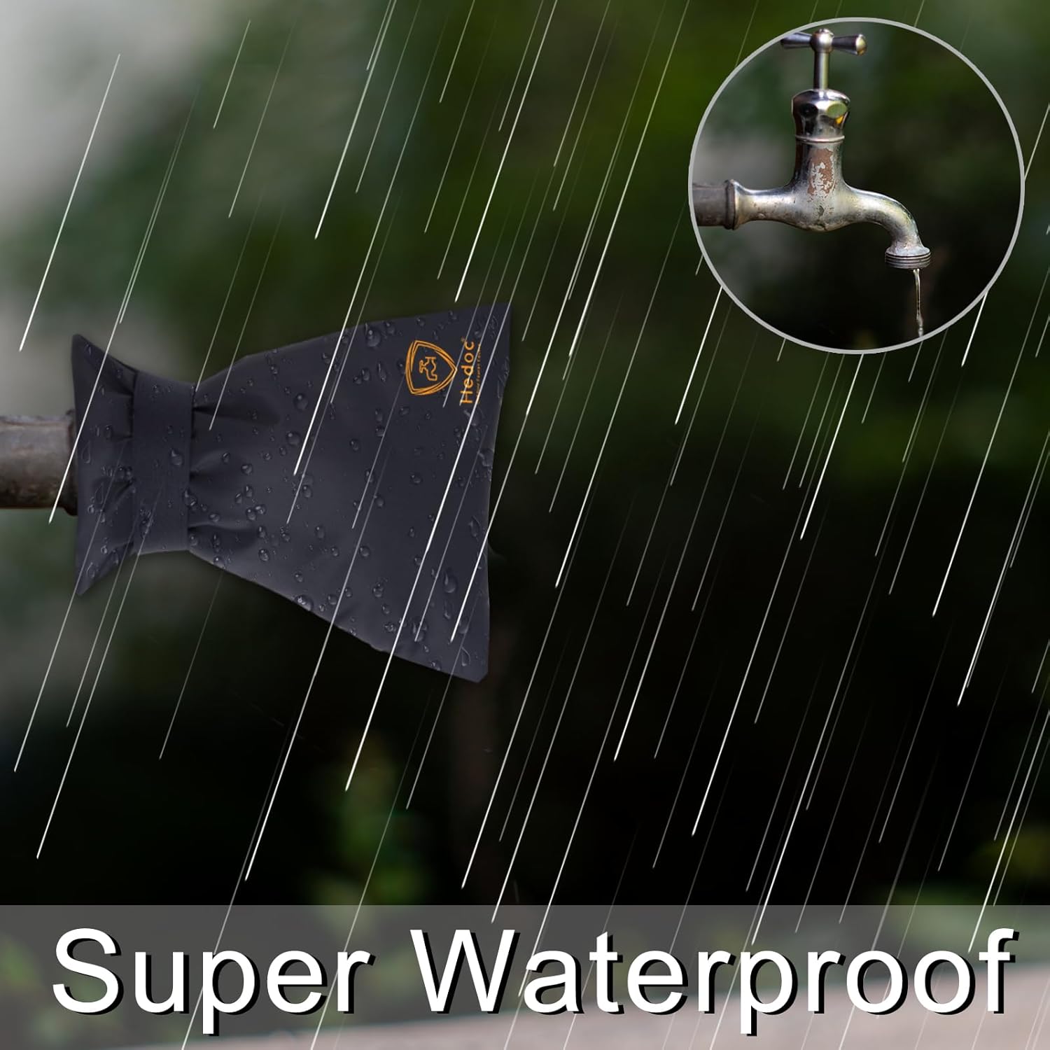 Pro Outdoor Faucet Covers for Winter Freeze Protection, 2 Pack 6'' W x 8.2'' H Winter Faucet Insulation Cover Socks, Hose Bib Covers for Winter (Faucet Cover 2 โ image 4
