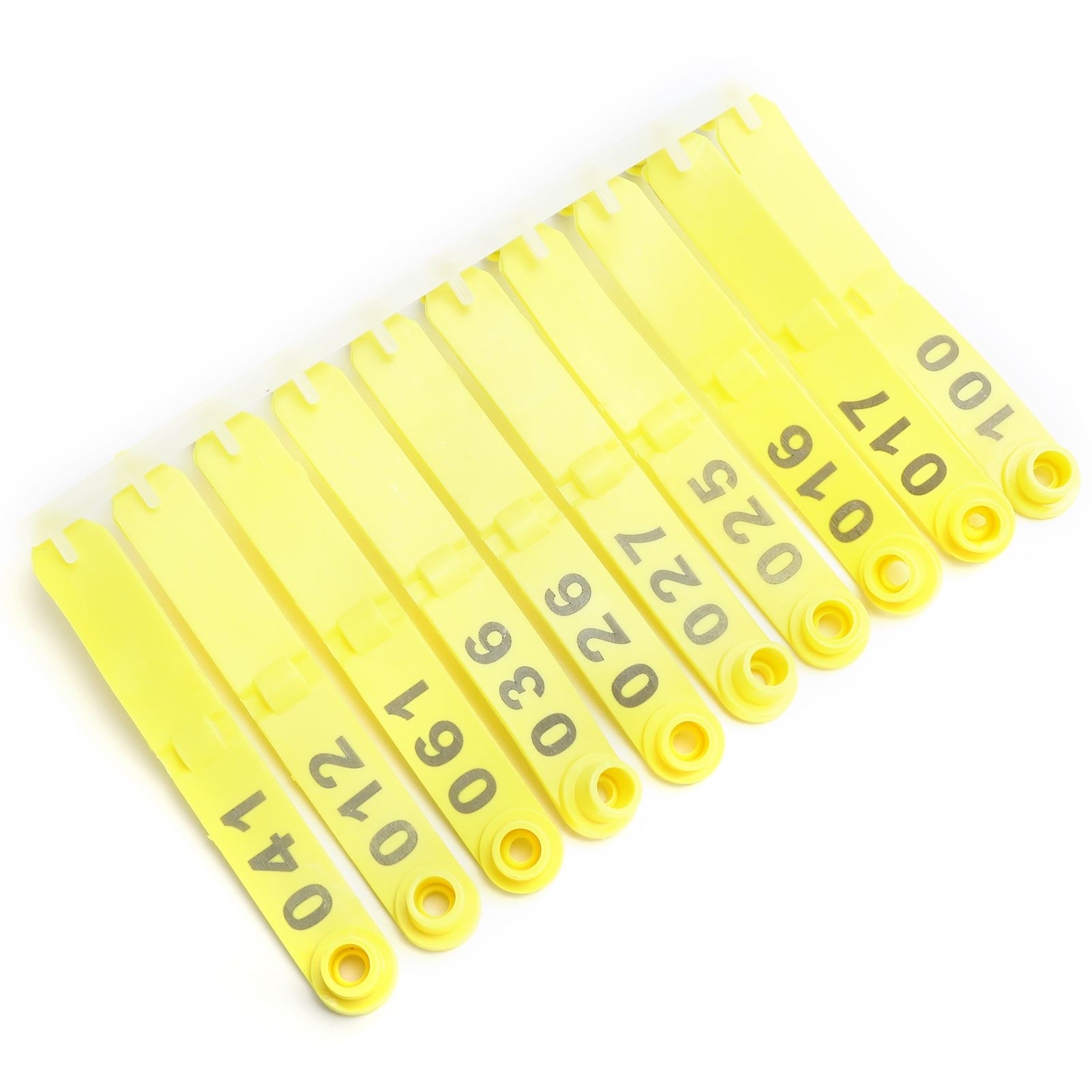100Pcs Sheep Ear Tag Double Folded Yellow Integrated Number Animal Identification Card — image 3