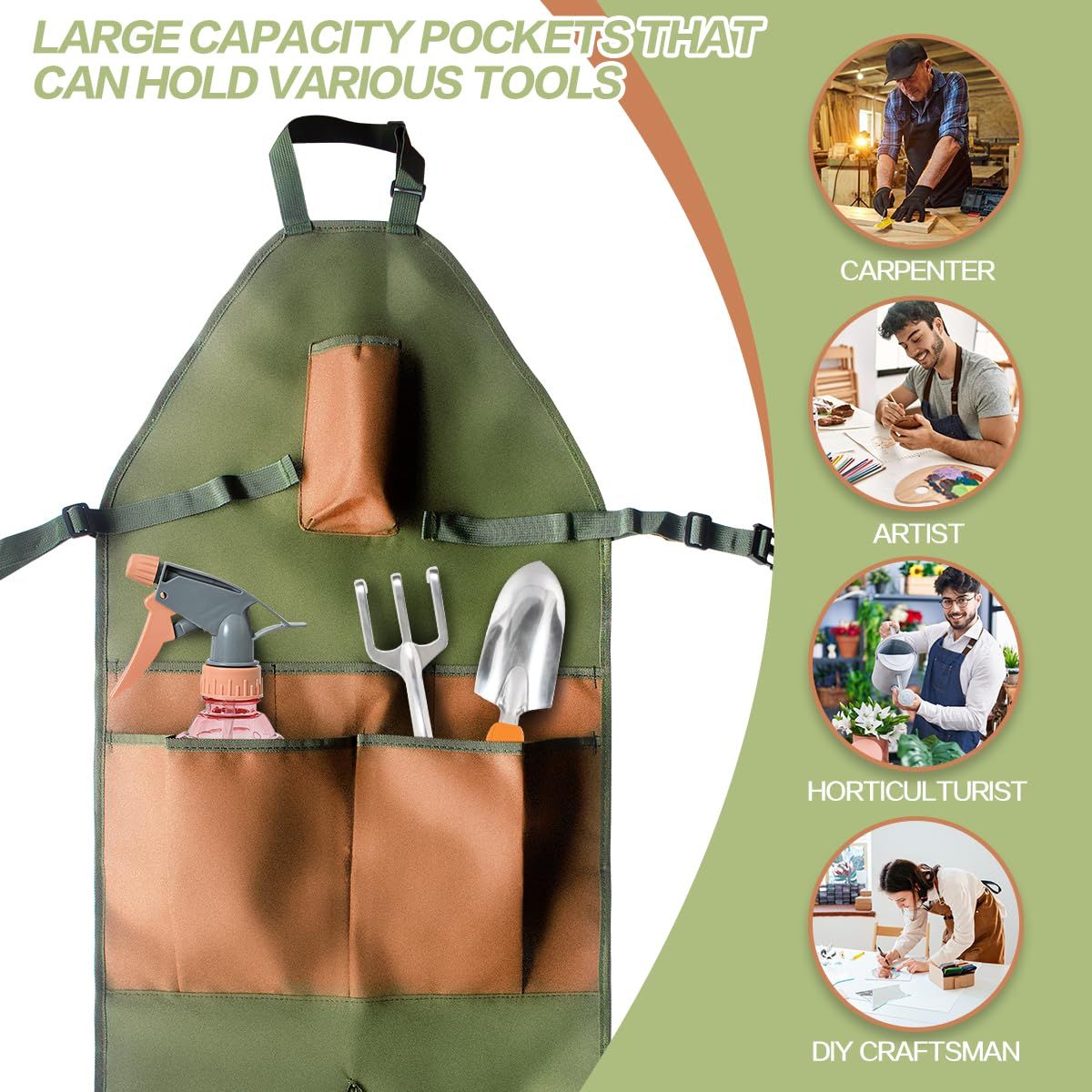 big and tall apron is made of wear-resistant canvas,aprons with pockets suitable for durable canvas apron — image 3