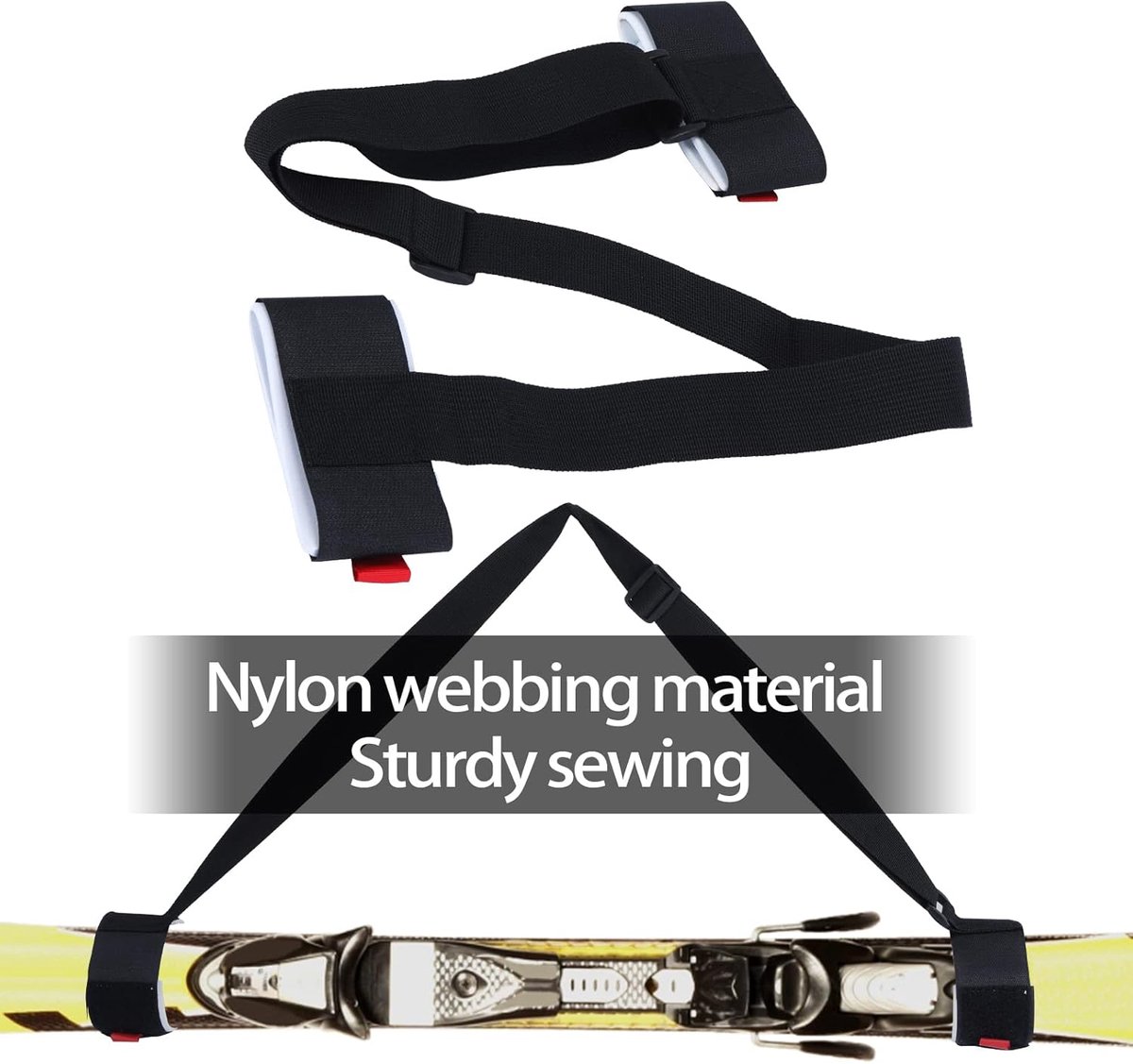 2 x Adjustable Ski Carrier - ski carrier straps - Ski accessories - Snowboard straps - Ski carrying strap - Winter sports ski carrying strap - Ski straps โ image 6