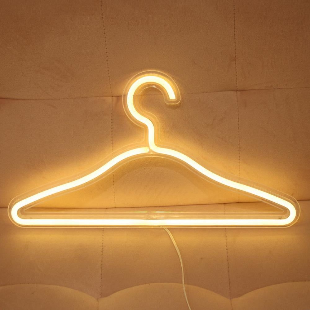 Clothes Hanger LED Neon Light Wardrobe Lamp Decor Home Decoration Accessory Pink — image 4