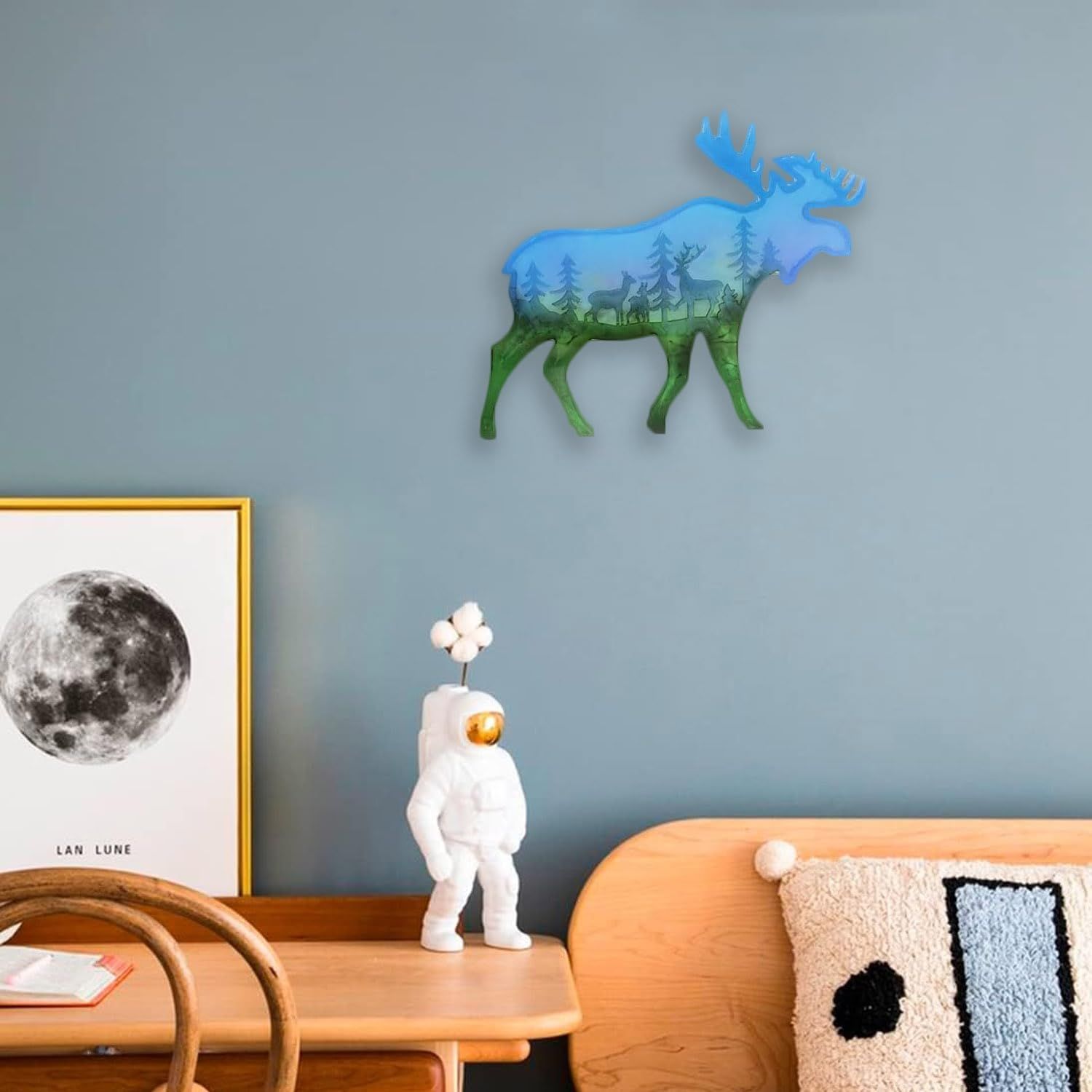 3D Oversize Elk Animal Resin Molds,Large Silicone Mould, Epoxy Resin Molds DIY Resin Casting for Wall Hanging Door Desktop — image 5