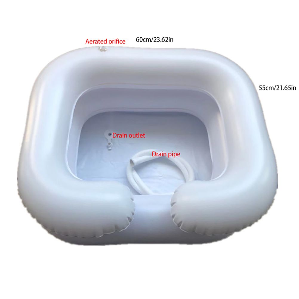 Inflatable Hairwash Basin Shampoo Basin Bathing Aid Wash Hair PVC Foldable Shampoo Basin Wash Basin for Disabled Elder People — image 2