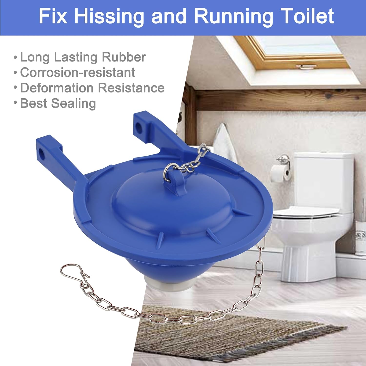 2 Pack Large 3-Inch Toilet Flapper with Toilet Handle Replacement Compatible with TOTOTHU004-CP Trip Lvr โ image 3