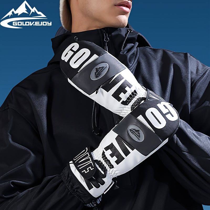 Winter Ski Mittens Waterproof & Windproof for Outdoor Snow Sports, with Touchscreen Compatibility, Fleece Lining, Anti-Slip Palm, Adjustable Wrist Strap, and β image 6