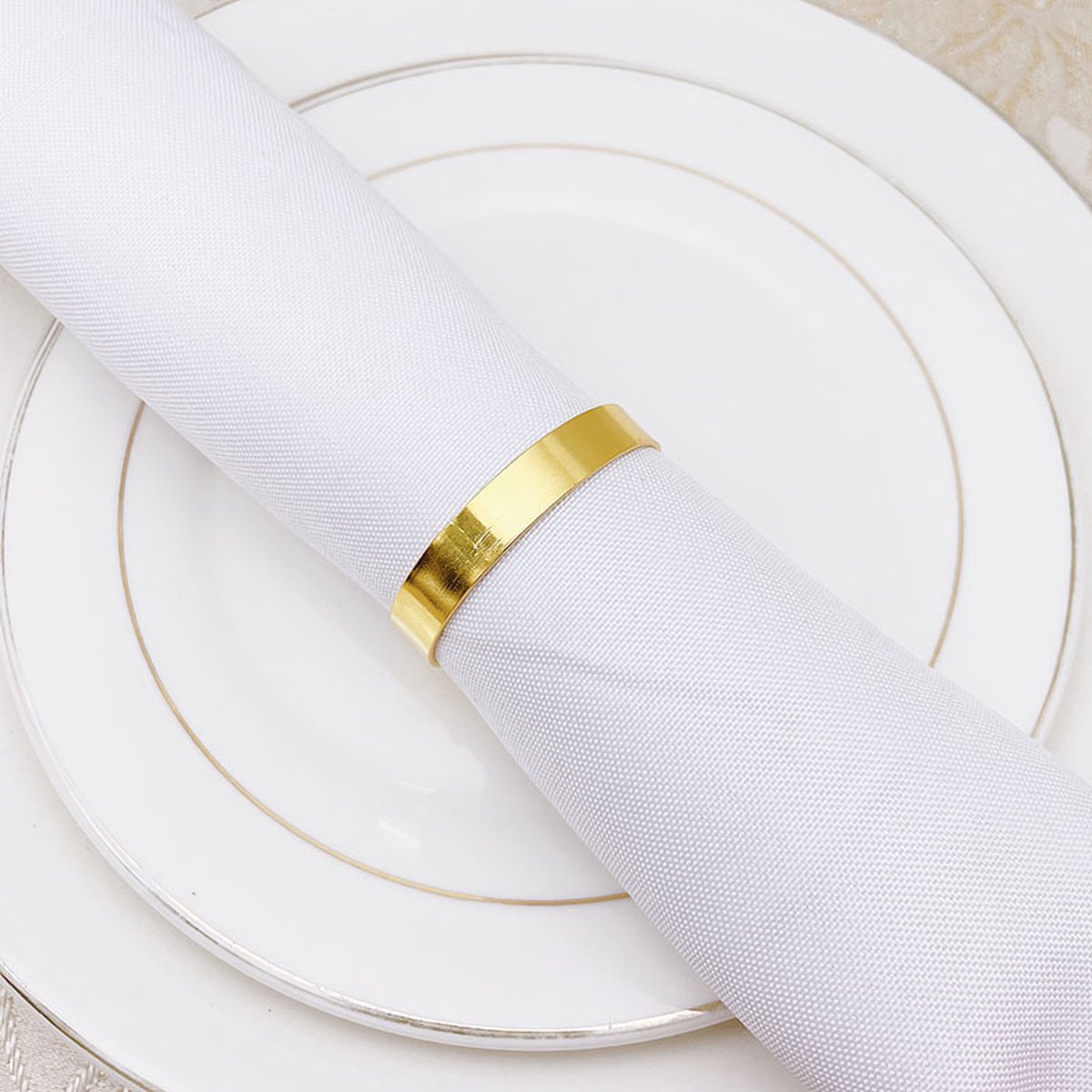 12 pieces gold metal napkin rings - elegant napkin ring - Christmas napkin rings - boho round gold napkin ring for weddings - party dinner - anniversary table — image 4