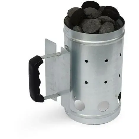 Charcoal Chimney Starter for Charcoal Grills, Galvanized Steel with Cool Touch Bakelite Handle, Outdoor BBQ, Grey, 15.8 × 27 cm — image 5