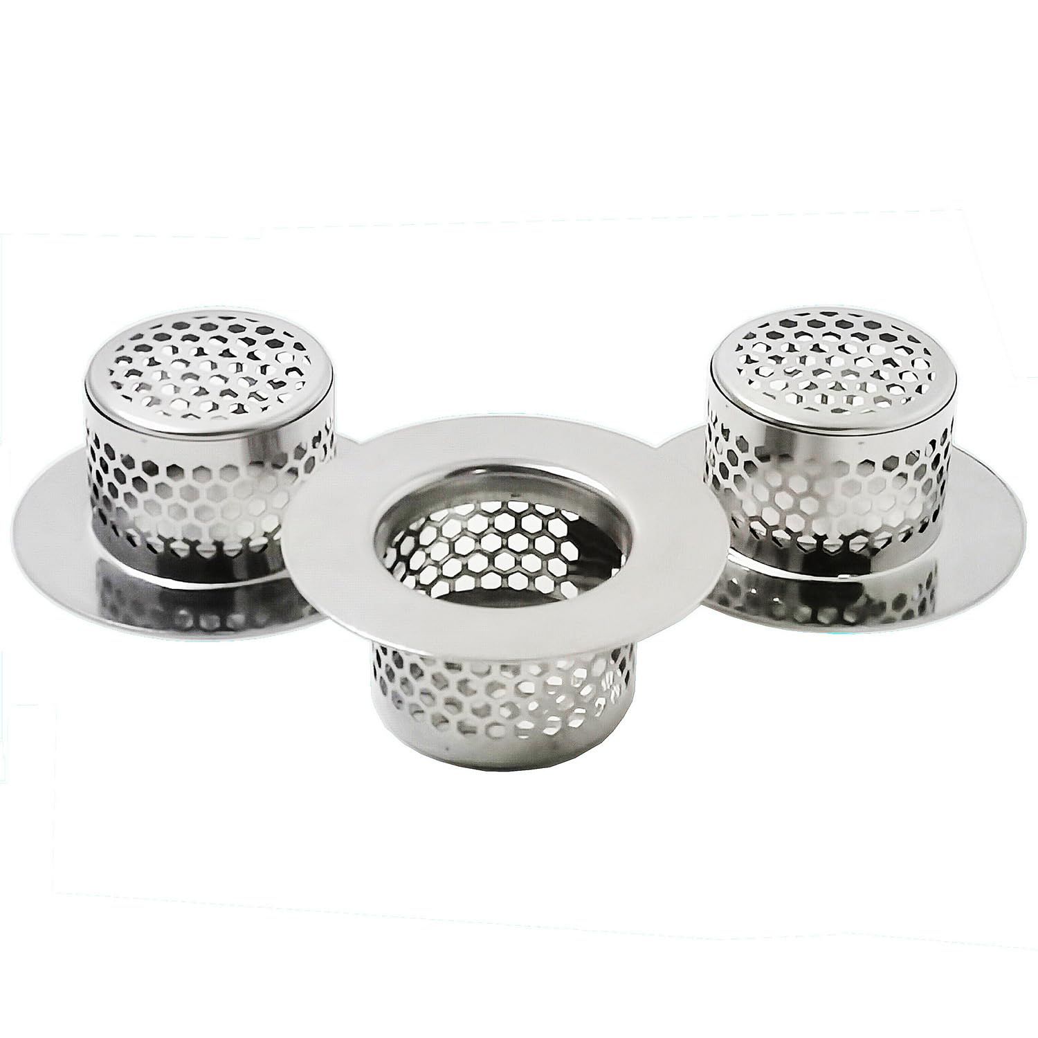 3PC Bathtub Drain Cover, Bathroom Sink Strainer, Drain Hair Catcher for Bathtub Laundry Utility Sink