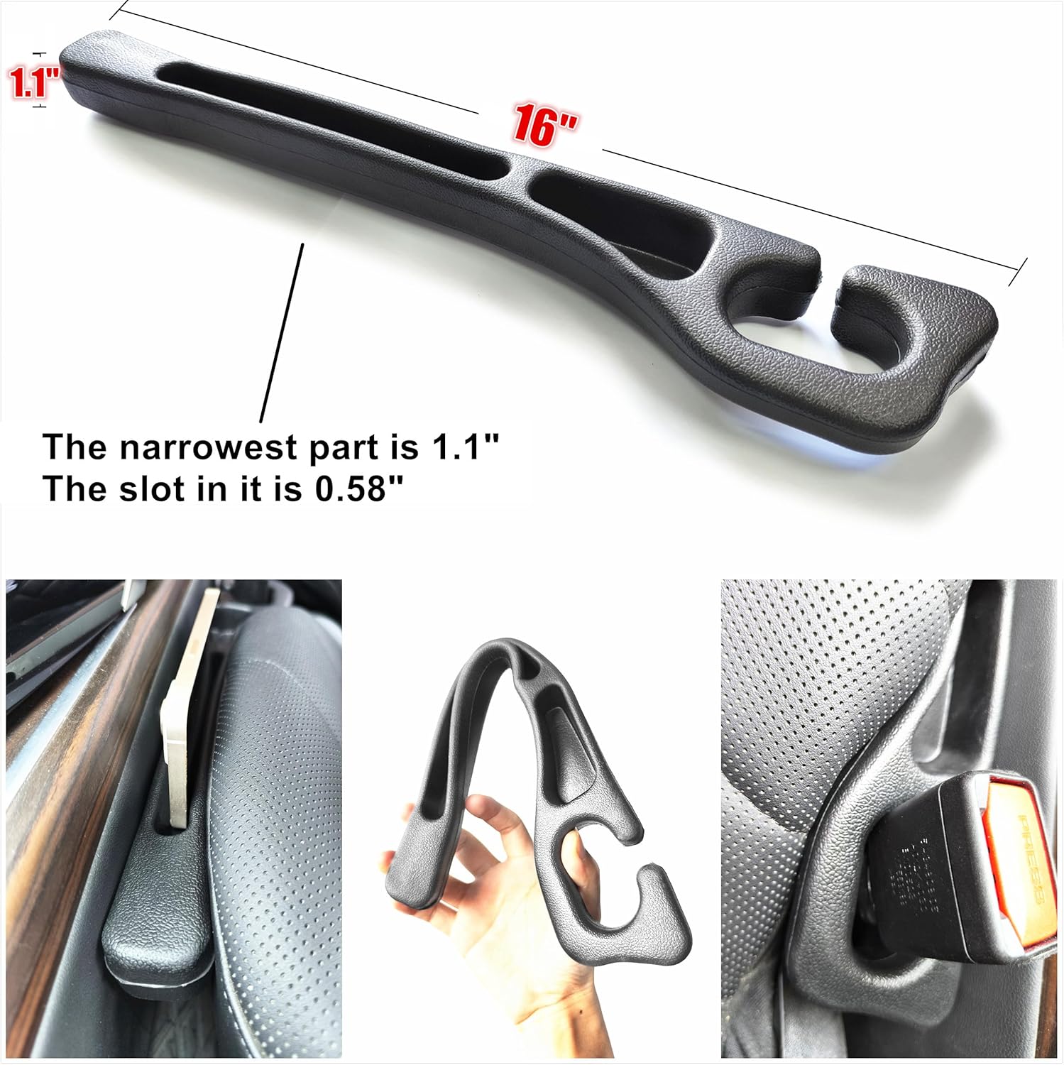 2 Pack No Drop Car Seat Gap Filler Guard, Stopper/Catcher to Fill The Gap Between Seat and Console Black Car Crevice Inbetween Blocker Plug Space Pad YMT-A03 โ image 3