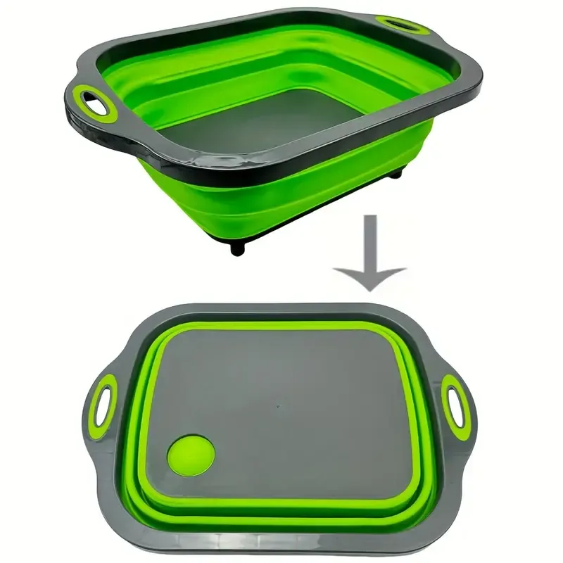 Multi-Functional Foldable Cutting Board & Colander 2-in-1 | Folds Flat for Space-Saving Storage, Washing & Chopping All in One Board, Space-Saving Essential β image 2