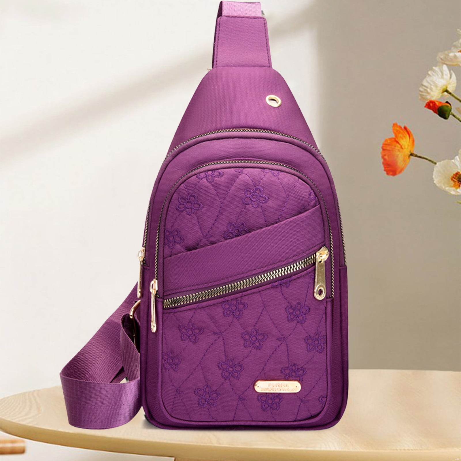 Sling Bag for Women, Crossbody Sling Backpack Small Sling Bag Multipurpose Crossbody Shoulder Bag Travel Hiking Backpack, Sling Bag for Men #5-Purple — image 5