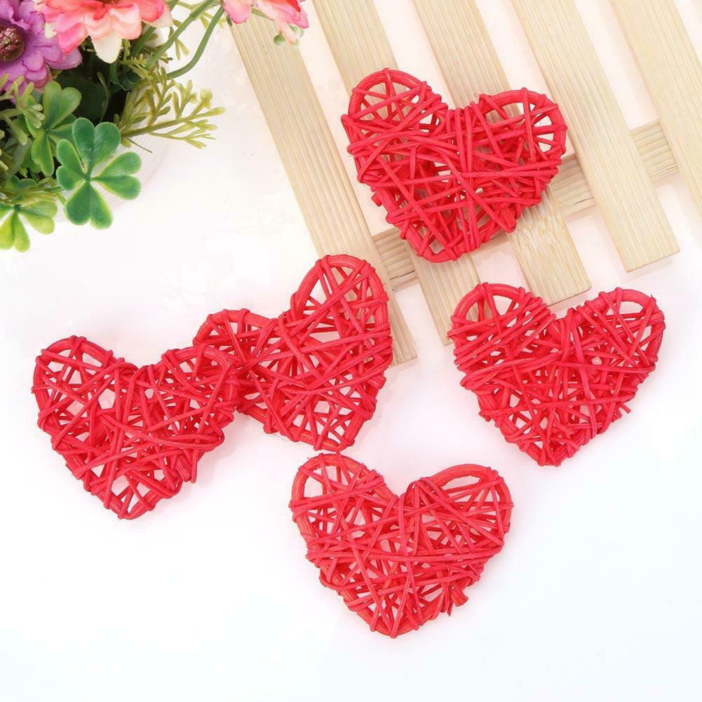 50 Red 3D Hollowed Rattan Heart-Shaped 5M LONG String Fairy Lights, Battery (AA) Indoor & Outdoor Decorations Wedding Valentines Romantic Room Table Lighting — image 4