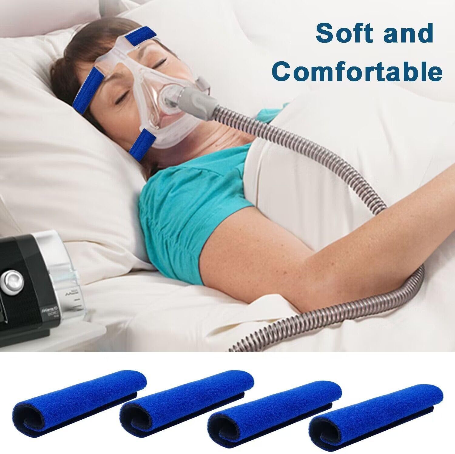 4 Pack Mask Strap Covers Intended for CPAP Strap, Strap Comfort Pads Compatible with Full Mask to Reduce Headgear Pressure — image 2