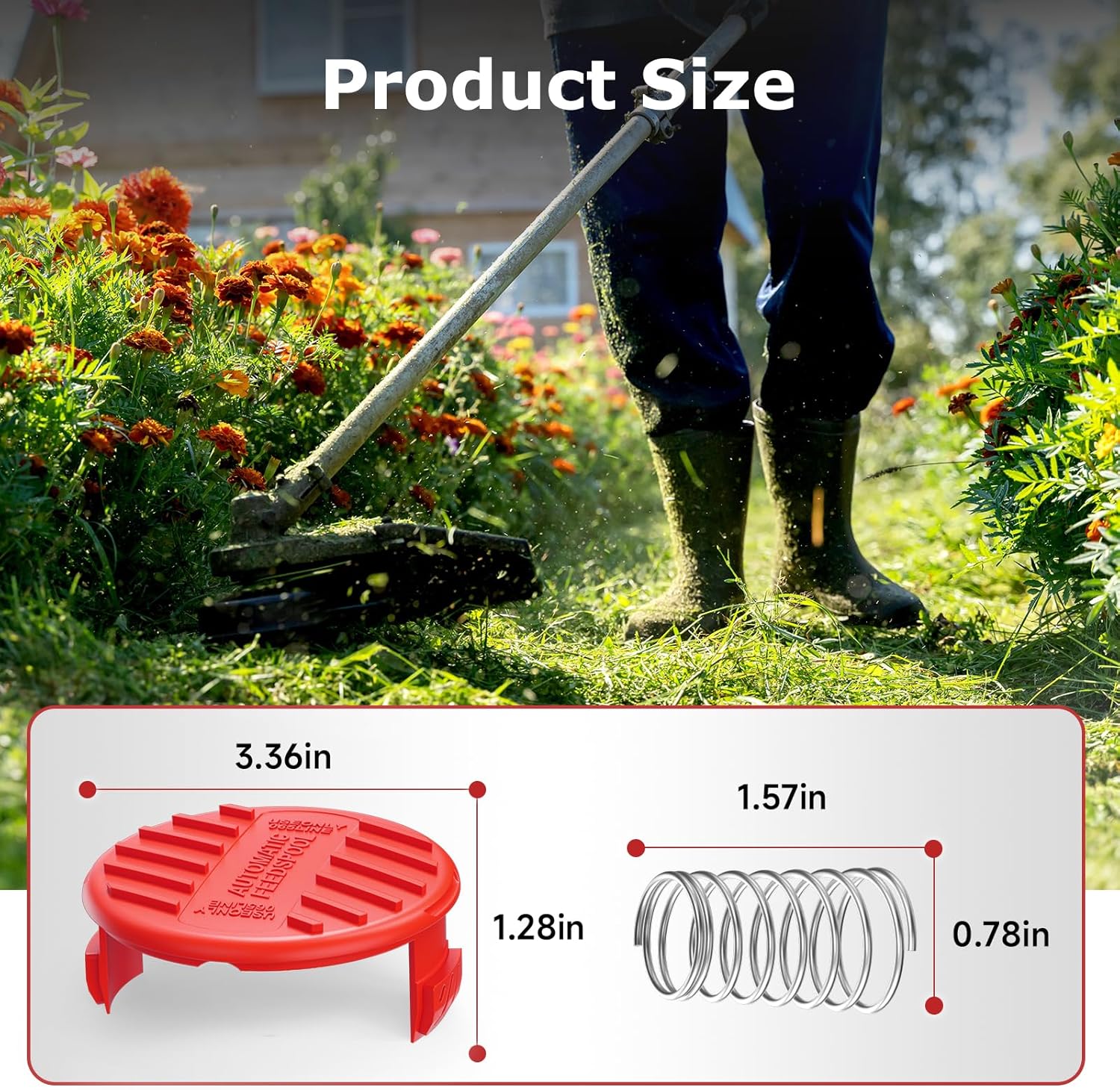 CMZST120SC String Trimmer Spool Cap for Craftsman Weed Eater CMCST900, CMEST913, CMESTE920, CMZST98020, CMESTA900, CMCST915, (4 Cap, 4 Spring) — image 3