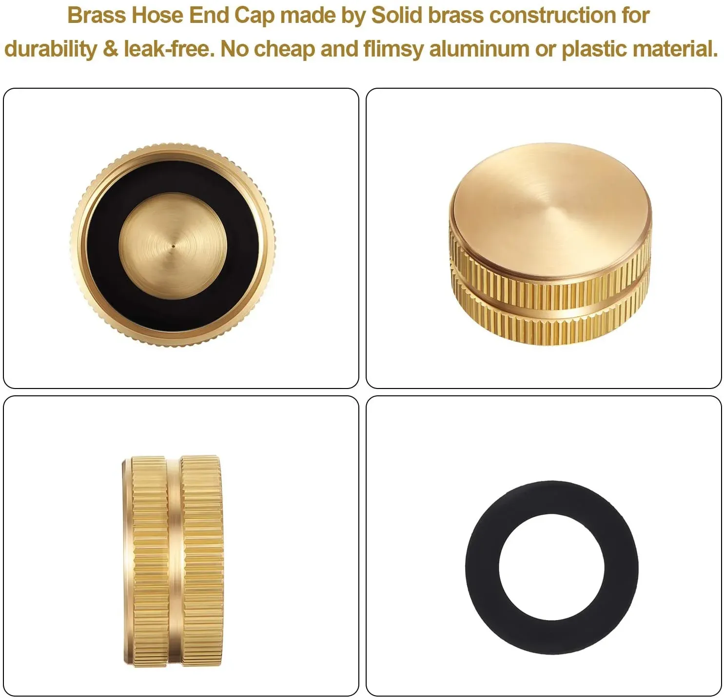 10 Pack Brass Garden Hose End Caps, 3/4 Inch Female Spigot Caps with 20 Washers for Home Garden Use, Brass Construction โ image 6